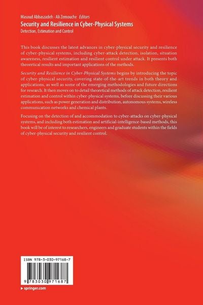 Produktbild: Security and Resilience in Cyber-Physical Systems