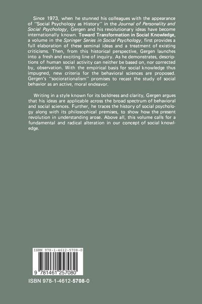 Produktbild: Toward Transformation in Social Knowledge
