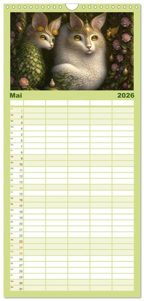 Produktbild: Familienplaner 2026 - M&auml;rchenhafte Wesen - Im Land der Fabeltiere mit 5 Spalten (Wandkalender, 21 x 45 cm) CALVENDO