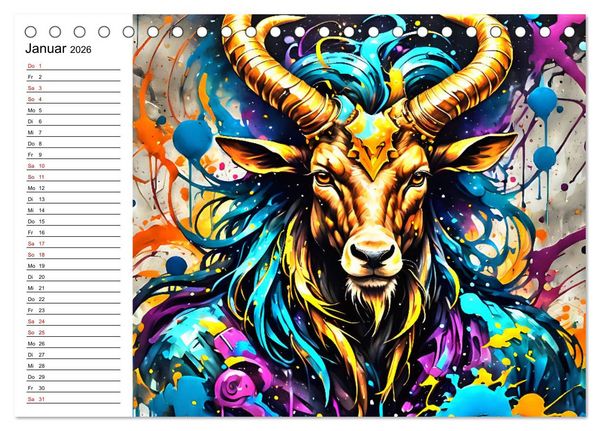 Produktbild: Street Art Sternzeichen (Tischkalender 2026 DIN A5 quer), CALVENDO Monatskalender