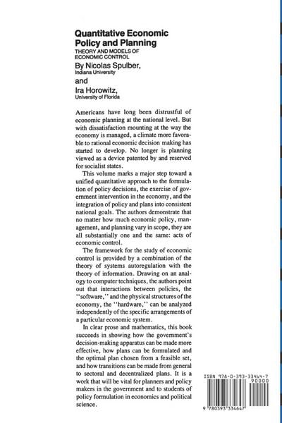 Produktbild: Quantitative Economic Policy and Planning