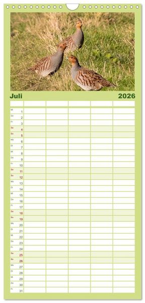Produktbild: Familienplaner 2026 - Deutsches Jagdwild - Waidmannsheil mit 5 Spalten (Wandkalender, 21 x 45 cm) CALVENDO