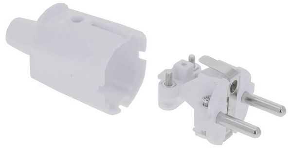 Produktbild: AS Schwabe 62221 Schutzkontaktstecker PVC 230V Wei&szlig; IP20