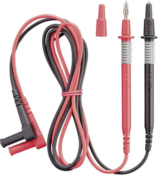Benning 044145 Sicherheits-Messleitungs-Set Lamellenstecker 4 mm Prüfspitze 1.00 m Schwarz, Rot 1 St.