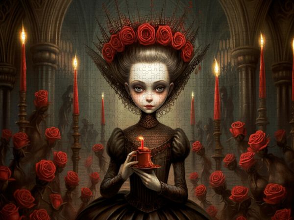 Produktbild: CALVENDO Puzzle Little Gothic-Queen | 1000 Teile Lege-Gr&ouml;&szlig;e 64x48cm Foto-Puzzle f&uuml;r gl&uuml;ckliche Stunden