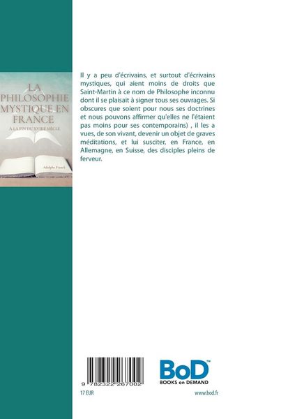 Produktbild: La philosophie mystique en France &agrave; la fin du XVIIIe si&egrave;cle