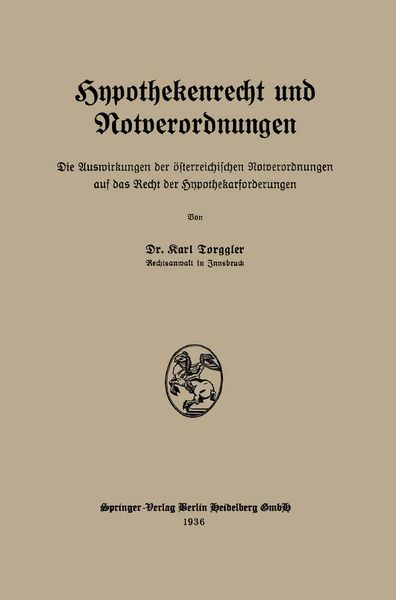 Produktbild: Hypothekenrecht und Notverordnungen