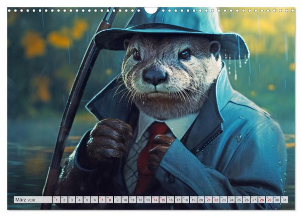Produktbild: Otter bei der Arbeit (Wandkalender 2026 DIN A3 quer), CALVENDO Monatskalender