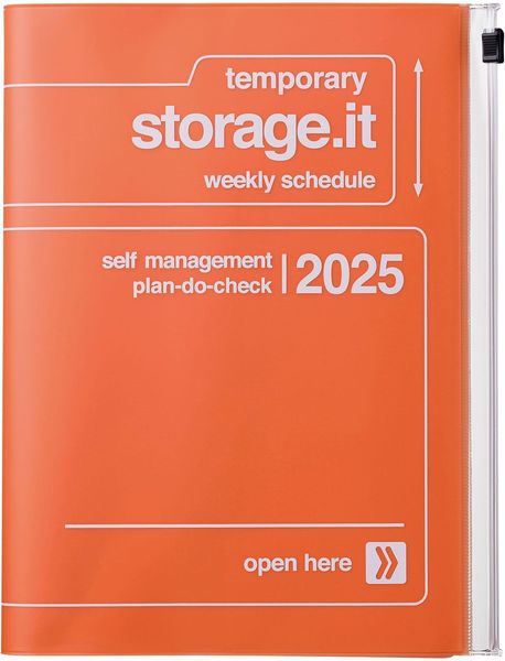 MARK'S 2024/2025 Taschenkal. A5 vertikal, Storage it, Orange