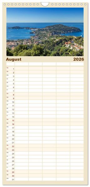 Produktbild: Familienplaner 2026 - C&Ocirc;TE D&rsquo;AZUR Bezaubernde Orte mit 5 Spalten (Wandkalender, 21 x 45 cm) CALVENDO