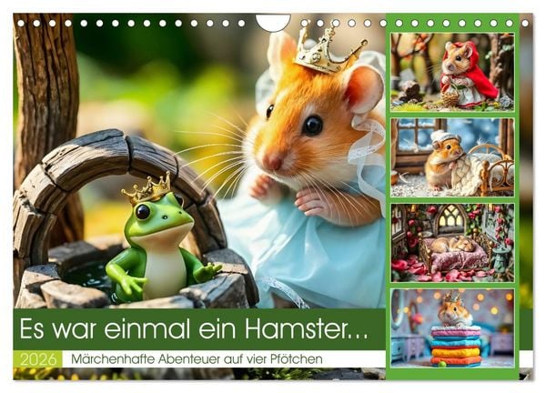Produktbild: Es war einmal ein Hamster... M&auml;rchenhafte Abenteuer auf vier Pf&ouml;tchen (Wandkalender 2026 DIN A4 quer), CALVENDO Monatskalender
