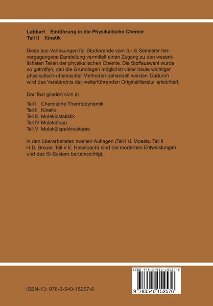 Produktbild: Einf&uuml;hrung in die Physikalische Chemie