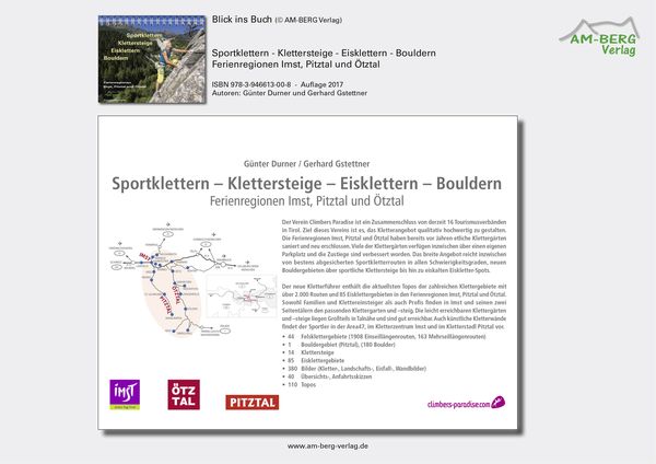 Produktbild: Sportklettern - Klettersteige - Eisklettern - Bouldern Ferienregionen Imst, Pitztal und &Ouml;tztal