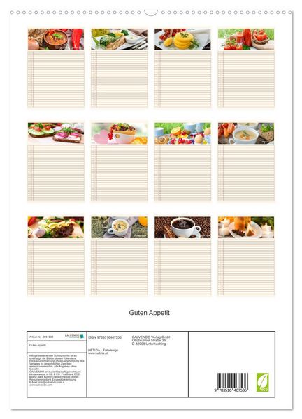 Produktbild: Guten Appetit (hochwertiger Premium Wandkalender 2026 DIN A2 hoch), Kunstdruck in Hochglanz