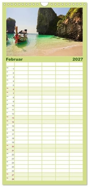 Produktbild: Familienplaner 2027 - S&uuml;dostasien - Thailand, Philippinen, Bali mit 5 Spalten (Wandkalender, 21 x 45 cm) CALVENDO