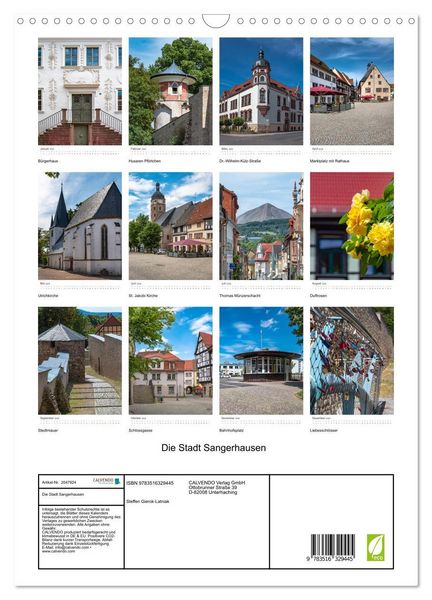 Produktbild: Die Stadt Sangerhausen (Wandkalender 2026 DIN A3 hoch), CALVENDO Monatskalender