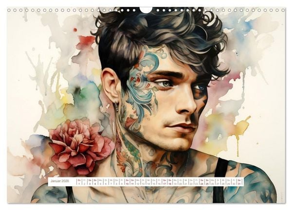 Produktbild: Tattoo trifft Kunst (Wandkalender 2026 DIN A3 quer), CALVENDO Monatskalender