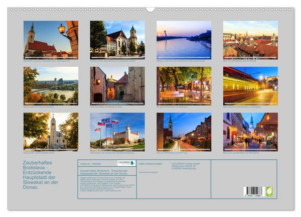 Produktbild: Zauberhaftes Bratislava - Entz&uuml;ckende Hauptstadt der Slowakai an der Donau (Wandkalender 2026 DIN A2 quer), CALVENDO Monatskalender