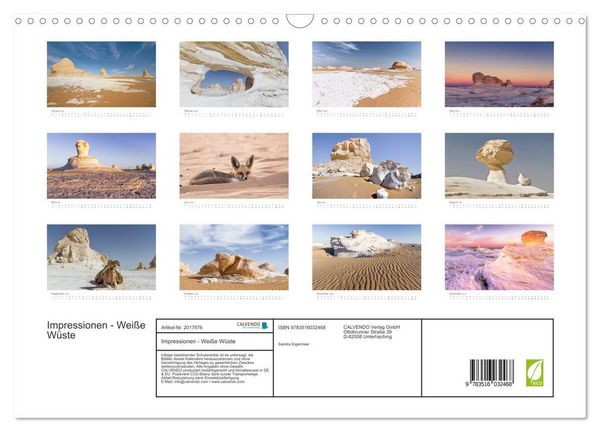 Produktbild: Impressionen - Wei&szlig;e W&uuml;ste (Wandkalender 2026 DIN A3 quer), CALVENDO Monatskalender