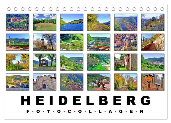 Heidelberg Fotocollagen (Tischkalender 2026 DIN A5 quer), CALVENDO Monatskalender