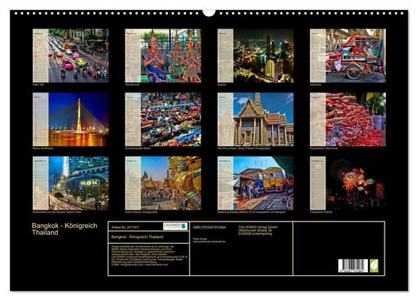 Produktbild: Bangkok - K&ouml;nigreich Thailand (Wandkalender 2026 DIN A2 quer), CALVENDO Monatskalender