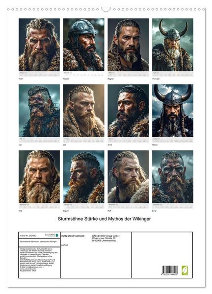 Produktbild: Sturms&ouml;hne St&auml;rke und Mythos der Wikinger (Wandkalender 2026 DIN A2 hoch), CALVENDO Monatskalender