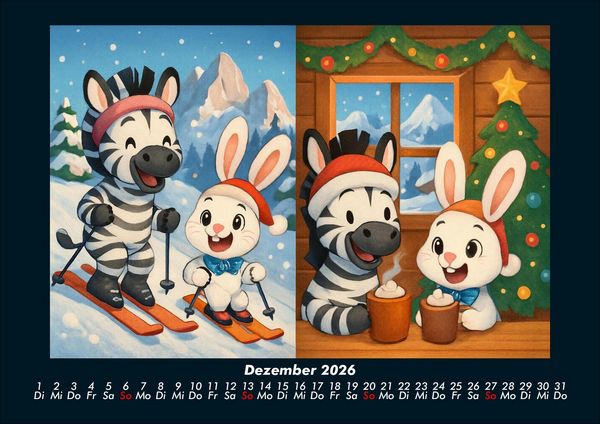 Produktbild: Zara & Bouncy in Italien 2026 Fotokalender DIN A4