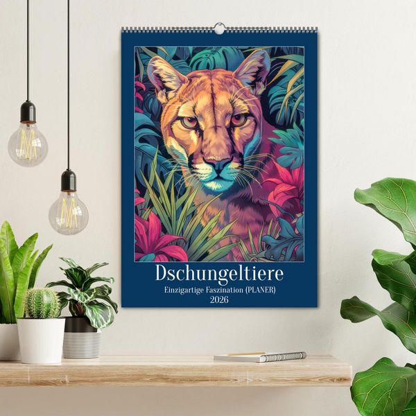 Produktbild: Dschungeltiere - Einzigartige Faszination (Wandkalender 2026 DIN A2 hoch), CALVENDO Monatskalender