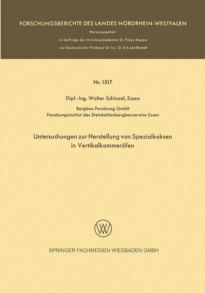 Produktbild: Untersuchungen zur Herstellung von Spezialkoksen in Vertikalkammer&ouml;fen