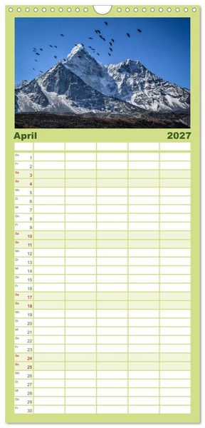 Produktbild: Familienplaner 2027 - Nepal- Trekking durchs Hochgebirge mit 5 Spalten (Wandkalender, 21 x 45 cm) CALVENDO