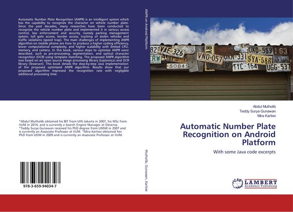 Produktbild: Automatic Number Plate Recognition on Android Platform