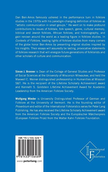 Produktbild: Contexts of Folklore