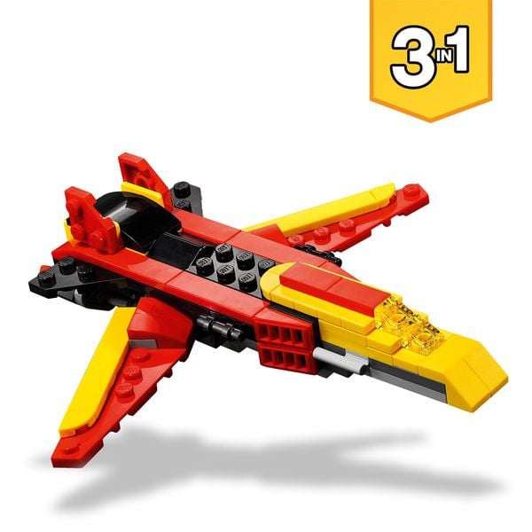 LEGO Creator 31124 3-in-1 Super-Mech Roboter, Drache Figur, Flugzeug