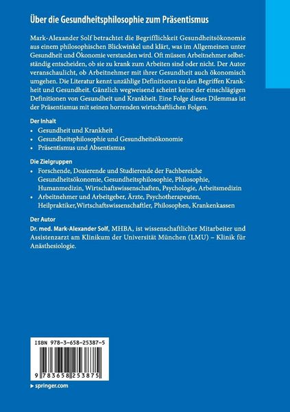 Produktbild: &Uuml;ber die Gesundheitsphilosophie zum Pr&auml;sentismus