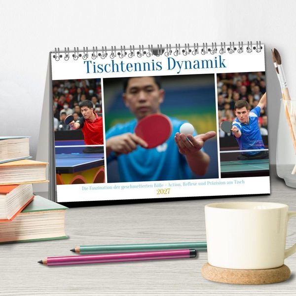 Produktbild: Tischtennis Dynamik (Tischkalender 2027 DIN A5 quer), CALVENDO Monatskalender