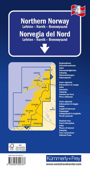 Produktbild: K&uuml;mmerly+Frey Regional-Strassenkarte 4 Nord-Norwegen 1:420.000