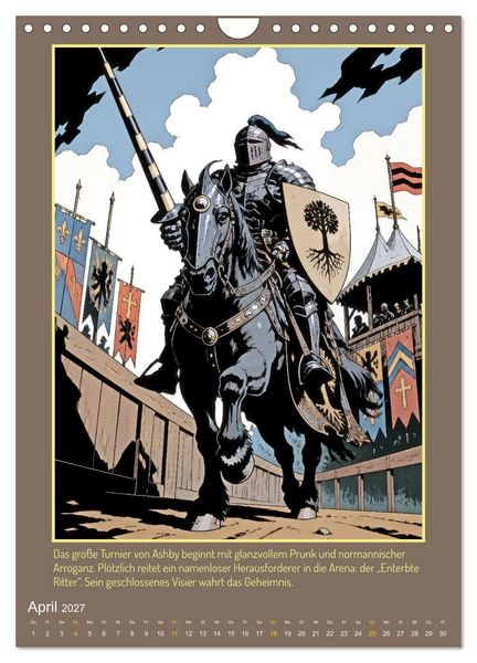 Produktbild: Ritter Ivanhoe, Ehre und Schatten (Wandkalender 2027 DIN A4 hoch), CALVENDO Monatskalender