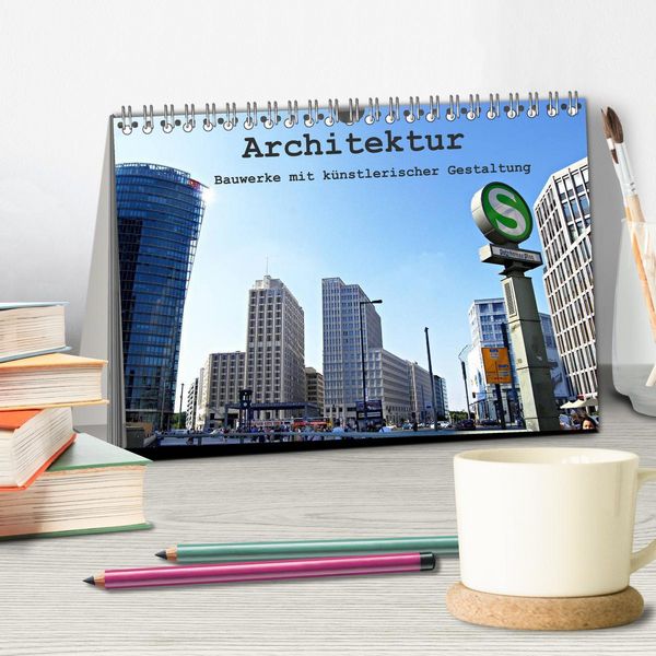 Produktbild: Architektur - Bauwerke mit k&uuml;nstlerischer Gestaltung (Tischkalender 2026 DIN A5 quer), CALVENDO Monatskalender