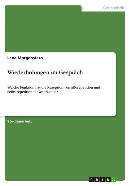 Produktbild: Wiederholungen im Gespr&auml;ch
