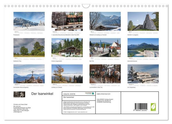 Produktbild: Der Isarwinkel (Wandkalender 2026 DIN A3 quer), CALVENDO Monatskalender