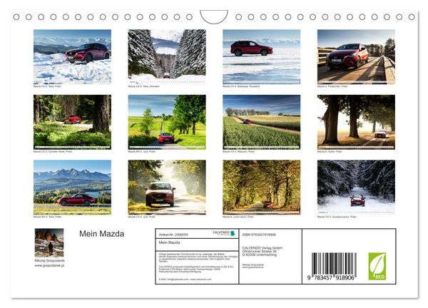 Produktbild: Mein Mazda (Wandkalender 2026 DIN A4 quer), CALVENDO Monatskalender