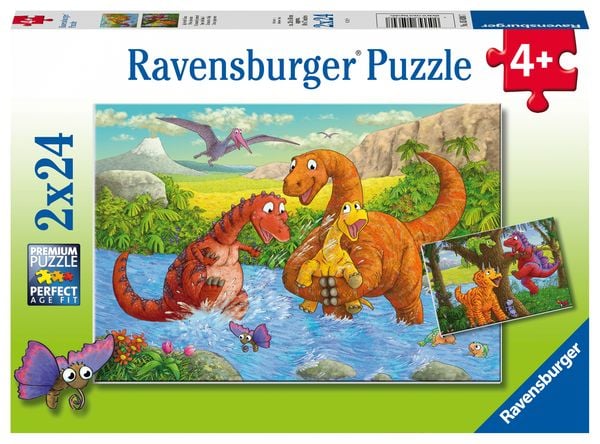 Puzzle Ravensburger Spielende Dinos 2 X 24 Teile