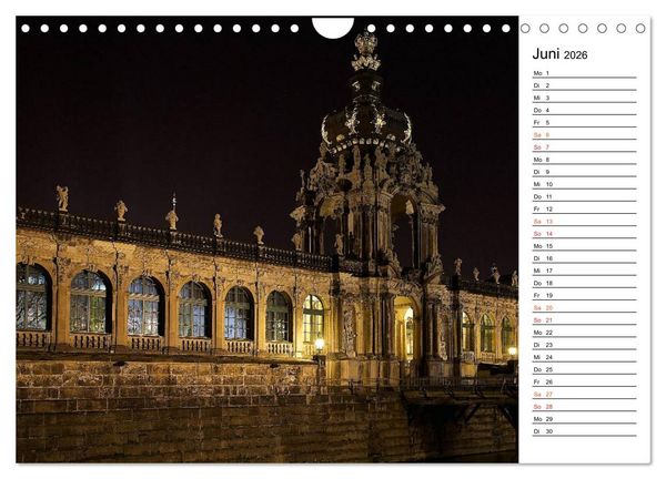 Produktbild: Eine Nacht in Dresden (Wandkalender 2026 DIN A4 quer), CALVENDO Monatskalender