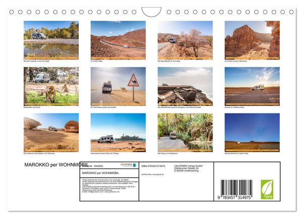 Produktbild: MAROKKO per WOHNMOBIL (Wandkalender 2026 DIN A4 quer), CALVENDO Monatskalender
