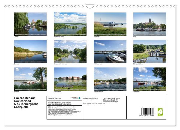 Produktbild: Hausbooturlaub Deutschland - Mecklenburgische Seenplatte (Wandkalender 2026 DIN A3 quer), CALVENDO Monatskalender