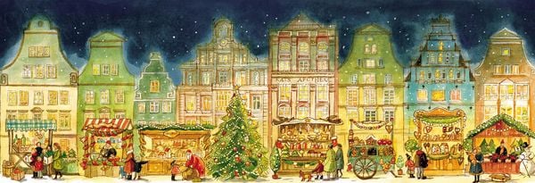 Produktbild: Fr&ouml;hliche Weihnacht &uuml;berall. Ein Windlicht-Adventskalender mit 24 T&uuml;rchen
