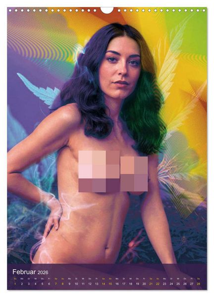 Produktbild: Psychodelic -Sexy Girls & Cannabis (Wandkalender 2026 DIN A3 hoch), CALVENDO Monatskalender