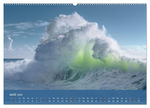 Produktbild: Temp&ecirc;tes c&ocirc;ti&egrave;res - La puissance brute des vagues (Calendrier mural 2026 DIN A2 vertical), CALVENDO calendrier mensuel
