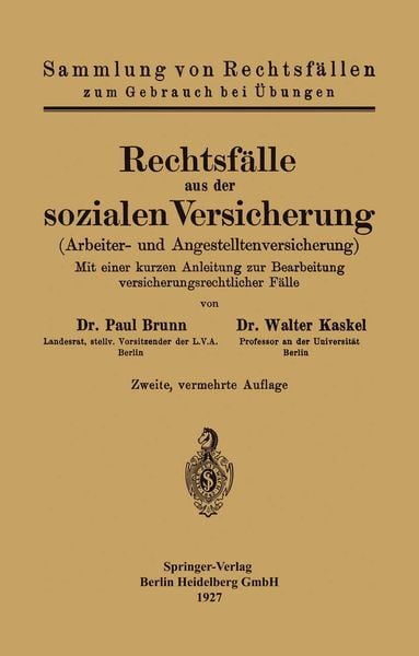 Produktbild: Rechtsf&auml;lle aus der sozialen Versicherung