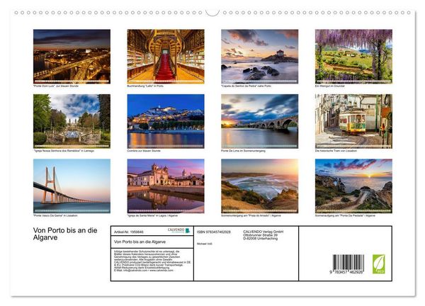 Produktbild: Von Porto bis an die Algarve (hochwertiger Premium Wandkalender 2026 DIN A2 quer), Kunstdruck in Hochglanz